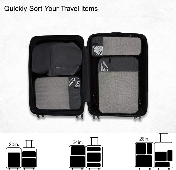 BAGSMART 6 Set /4 Set/2 Set Compression Packing Cubes for Travel, Lightweight Luggage Organizer Bags, Durable Space Saver Bags Travel Essentials