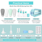 18 Pcs Travel Bottles Set for Toiletries, TSA Approved Travel Size Containers with Bandage Silicone Squeezable for Shampoo Conditioner Lotion Body Wash (Multicolour+Blue Bag)