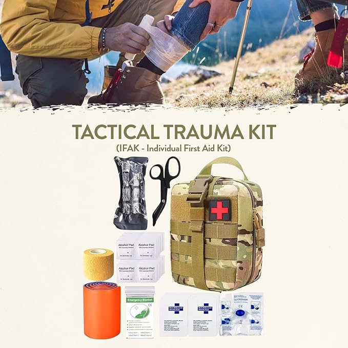 72-Hour Survival Kit | Emergency Bug Out Bag with First Aid, Water Filter, Food, Tools | 45L Tactical Backpack for Camping, Hiking, Outdoor Emergency Preparedness
