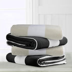 CLOWOOD Plush Oversized Beach Towel - Cotton 40 x 70 Inch Large Thick Chiffon Striped Cabana Pool Swimming Towel