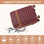 Kono Expandable 28 Inch Large Checked Luggage: ABS+PC Hardside Trolley Travel Case - Hard Shell Suitcase with TSA Lock, Burgundy