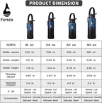 Farsea Insulated Water Bottle With Paracord Handle, Protective Silicone Boot and 2 Lids (Straw Lid & Spout Lid), Stainless Steel Water Bottle Wide Mouth, Double Wall Sweat-Proof BPA-Free, 32 oz