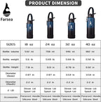 Farsea Insulated Water Bottle With Paracord Handle, Protective Silicone Boot and 2 Lids (Straw Lid & Spout Lid), Stainless Steel Water Bottle Wide Mouth, Double Wall Sweat-Proof BPA-Free, 24 oz