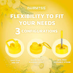 40 Oz Water Bottle with Straw Stainless Steel Sports Water Bottle with 3 Lids (Straw, Chug and Flip Lid) Insulated Leak Proof Metal Jug for Men & Women - Yellow