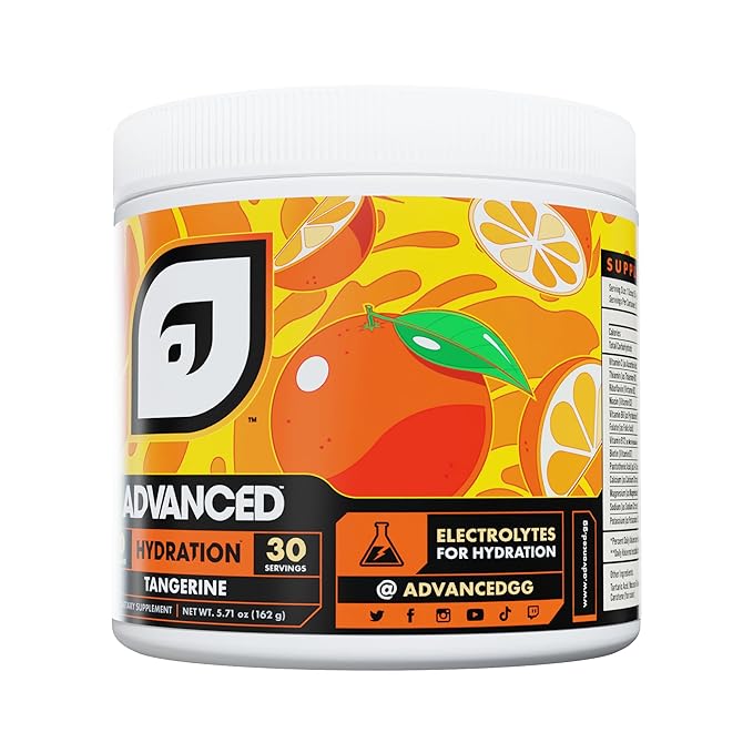 Advanced Hydration High-Performance Electrolyte Drink Mix with B Vitamins for All-Day Hydration - Caffeine Free, Zero Calories, Sugar Free, & Keto Friendly - (30 Servings, Tangerine)