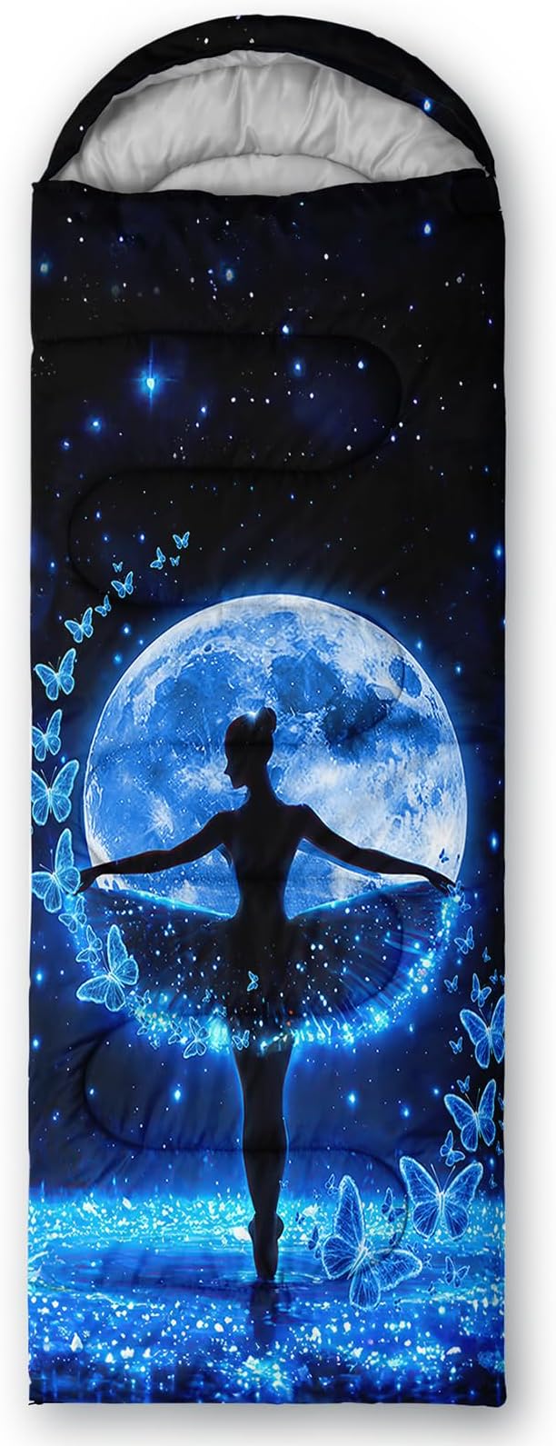 AILONEN Outer Space Astronaut Camping Sleeping Bags,Lightweight & Waterproof,3 Season Warm & Cool Weather,Cartoon Sleeping Bags for Kids,Boys Girls Travelling,Outdoors