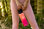 HYDRO CELL Stainless Steel Insulated Water Bottle with Straw - For Cold & Hot Drinks - Metal Vacuum Flask with Screw Cap and Modern Leakproof Sport Thermos for Adults (Coral/Punch 24oz)