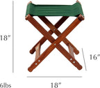 BYER OF MAINE Pangean Folding Stool – Canvas Camp & Wood Camp Stool for Portable & Outdoor Seating in Forest Green