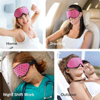 LitBear Breathable Sleep Mask, 3D Eye Mak Sleep for Side Sleepers Women Men, Light Blocking Sleeping Mask with Adjustable Strap, Soft Lightweight Eye Cover for Travel, Night Work, Nap, Office - Pink