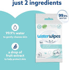 WaterWipes On The Go Wipes, 99.9% Water-Based Wipes for Travel, Sports, and to Refresh Skin, Unscented & Hypoallergenic, 28 Count (2 Pack)