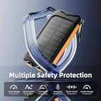 Solar Charger Power Bank 49800mAh - Portable Fast Charging Power Bank with Type-C & Dual USB Ports, Compatible with iPhone, Samsung & More, Waterproof Solar Panel for Camping, Hiking, and Outdoor Use