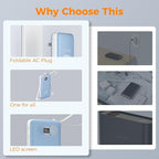 TESSAN Portable Charger with Built in Cables, 10000mAh Power Bank Fast Charging with Foldable AC Plug, 20W Compact Battery Pack Travel Essentials for iPhone 16/15 Series, Samsung, Tablets, Blue