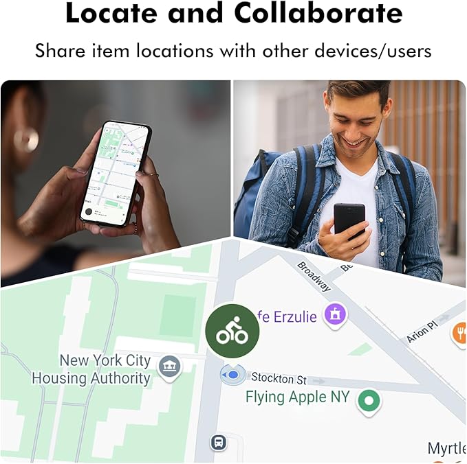 Android Air Tracker 4 Pack, Bluetooth Tracker for Android, Works with Google Find My Device App, Smart Item Locator for Keys, Wallet, Luggage, Bags - 2 White & 2 Black, Includes 2 CR2032 Batteries