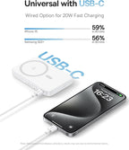 Baseus PicoGo Magnetic Power Bank, Qi2 Certified 15W Ultra-Fast Wireless Portable Charger with Stand, Ultra-Slim 5000mAh Battery Pack for iPhone 17 Pro Max 16/15/14/13/12