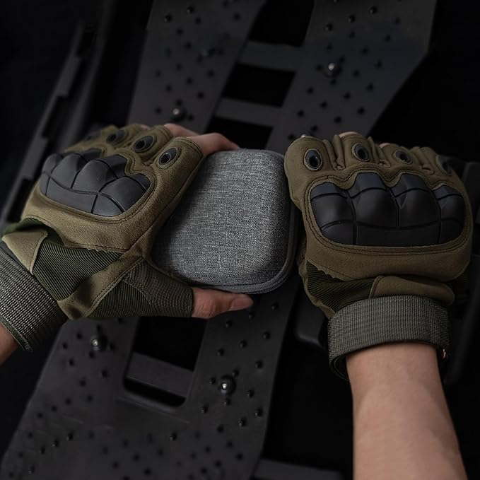 GCSIOM Tactical Fingerless Gloves Breathable, Non-Slip, Impact Resistant, Suitable for Outdoor Cycling, Motorcycle Riding, Rock Climbing