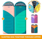 Camping Sleeping Bag, 32℉ Sleeping Bags for Adults Kids Teens Cold Weather Warm Sleeping Bag Winter for 3-4 Season Camping, Camping Gear Equipment, Traveling, and Outdoors
