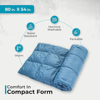 Puffy Blanket for Cold Weather - Down Camping Blanket with Sustainable Insulation, Lightweight & Warm Outdoor Camping Quilt, Water-Resistant, Compact & Packable