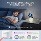 5 in 1 Wireless Charger, Foldable Wireless Charging Station with Night Light for Apple Magnetic Charger, Retractable Cable Fast Charger Stand for iPhone 17/16/15/14/13/12, Apple Watch, AirPods Pro 3