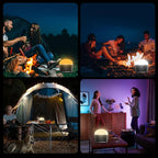 Rechargeable LED Camping Lantern 1000LM, TOHETO Portable Hanging Tent Light with 3 Colors Changing, Magnetic Base, Waterproof Emergency Hanging Light for Hurricane, Power Outages, Home, Hiking -Black