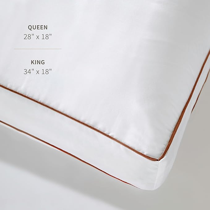 Saatva Latex Pillow - High Loft (6" - 7”) - Hypoallergenic Pillow with Shredded Latex Core - Breathable - Machine Washable Organic Cotton Cover - Queen (28"x18") 1 Pack