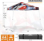 EAGLE PEAK 10x10 Slant Leg Pop-up Canopy Tent Easy One Person Setup Instant Outdoor Beach Canopy Folding Portable Sports Shelter 10x10 Base 8x8 Top (American Icon)
