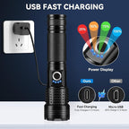 Rechargeable Flashlights High Lumens 3 Packs, 99,000 Lumens Super Bright LED Flashlight with 5 Modes & Waterproof, Powerful Handheld Flash Light for Home Camping