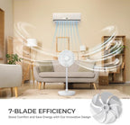 CUCKOO Rechargeable Travel Fan with 30 Hour Runtime, Portable Fan for Travel with BLDC Motor, Adjustable Height, 4 Wind Modes & 12 Speed Modes, Cordless Battery Powered, White (CF-ECL1010WH)