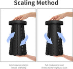 Portable Stool with Swivel Cushion Bag&Carabiner,Collapsible More Sturdy and Lightweight Camping Telescoping Stool for Mountain Hiking BBQ,Max Load Capacity 440IBs