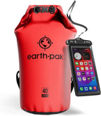 Earth Pak Waterproof Dry Bag - Roll Top Waterproof Backpack Sack Keeps Gear Dry for Kayak with Waterproof Phone Case