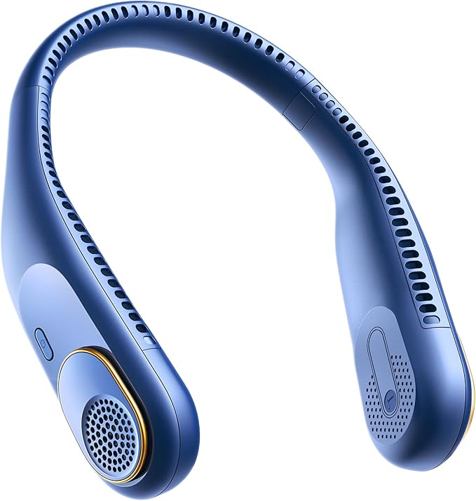 SWEETFULL Portable Neck Fan 360° Cooling Bladeless Personal Fan | No Hair Twisting - 4000mAh USB Rechargeable Wearable Fan for Travel, Birthday Gifts for Men, Women, Mom, and Dad