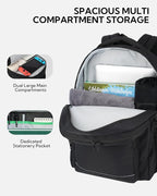 WATERFLY Travel Laptop School Backpack: College Middle School Bookbag for Women Men, TSA Friendly Business Work Casual Daypack with 15.6" Computer Compartment, Anti Theft Water Resistant Commuter Bag