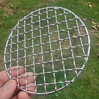 2Peices Backpacker Bushcraft Grill Grate Stainless Steel BBQ Cooking Grill Mesh Campfire Grill Square Round for Camping, Backpacking, Hunting Fishing