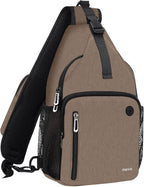 MOSISO Sling Backpack Bag, Crossbody Shoulder Bag Travel Hiking Daypack Chest Bag with Front Square Pocket&USB Charging Port