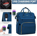 LOVEVOOK Laptop Backpack for Women,15.6 Inch Professional Womens Travel Backpack Purse Computer Laptop Bag Nurse Teacher Backpack,Waterproof College Work Bag Carry on Backpack with USB Port,Royal Blue