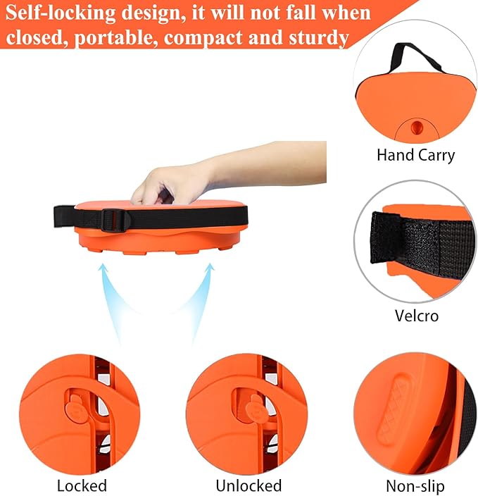 Fishboy Upgraded Square Collapsible Stool, 400lbs Max Weight, Lightweight But Sturdy, Portable Retractable Folding Telescoping Foldable Camping Stool for Adults Outdoor Fishing Hiking Travel BBQ