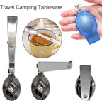 Acantha Foldable Fork and Spoon Set, Portable Folding Spoon and Fork Set with Two Plastic Storage Cases for Travel Camping Outdoors Picnic