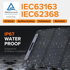 100W Portable Solar Panel for for Camping,RV,Off-Grid-23.5% Efficiency,Lightweight Foldable,USB-A,Type-C & XT60 Output,IP67 Waterproof,IEC Certified
