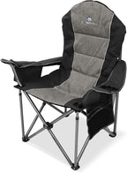 Folding Camping Chair:Oversized Portable Lawn Chairs for Adults,Outdoor Heavy Duty Padded Seats,Support 350 LBS,for Camp,Travel & Picnic