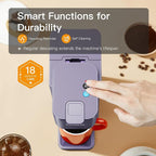 Mini Hot and Iced Coffee Maker Single Serve, for K Cup and Ground, 6 to 14 Oz Brew Sizes, with Recipe Book, for Home, Travel, RV, Office and Dorm, Violet
