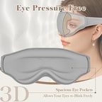 3D Cooling Eye Mask Sleep Mask for Men & Women, 100% Pressure-Free & Light Block-Out Eye Mask for Sleep with Easy Adjustable Strap, Night Eye Cover for Travel, Grey