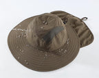 Home Prefer UPF 50+ Mens Wide Brim Fishing Hat with Neck Flap Sun Hat for Men Women Sun Protection Cap