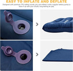 KingCamp Double Sleeping Pad for Camping, Rollover Prevention Inflatable Queen Camping Mattress 2 Person Ultralight Air Mat for Backpacking Hiking Tent Cot