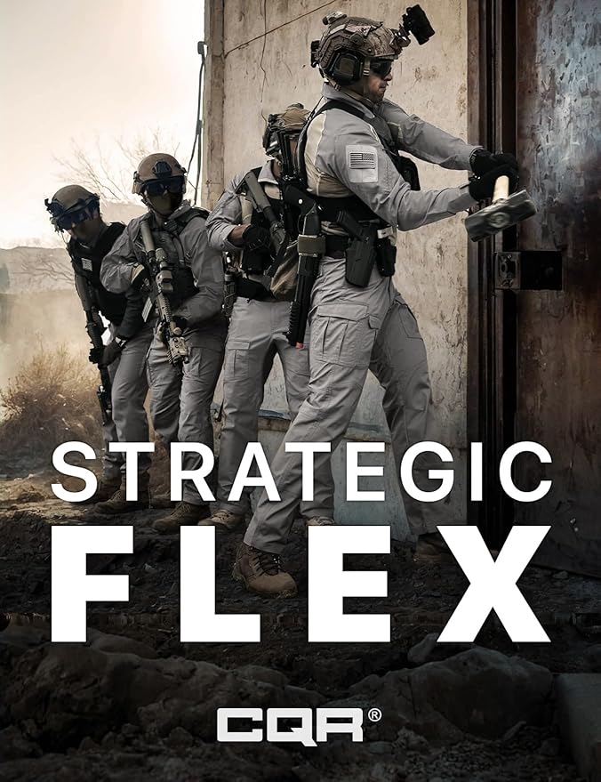 CQR Men's Flex Ripstop Tactical Pants, Water Resistant Stretch Cargo Pants, Lightweight EDC Hiking Work Pants