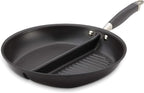 Anolon Advanced Hard Anodized Nonstick Divided Grill / Griddle Pan / Skillet - 12.5 Inch, Gray