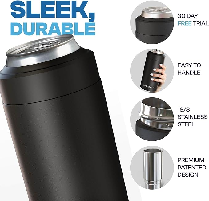 Frost Buddy Universal Can Cooler - Fits All - For Regular 12 & 16 oz or Slim-Size Bottles - Insulated Double-Walled Stainless Steel (Camoflag)