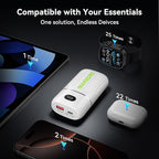 MARBERO Power Bank 10000mAh Compact Portable Charger 5V/3A External Battery PowerBank USB C in & Out Battery Pack Backup Compatible with iPhone iPad Sumsung Galaxy Pixel Google and More (White)