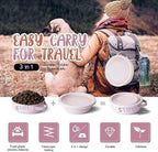 3-in-1 Travel Dog & Cat Bowl – Collapsible BPA-Free Silicone & 18/8 Stainless Steel, Portable & Non-Slip with Handle, Easy to Clean, Food & Water Bowl for On-the-Go Pets, Bottl/Poop Bag Holder