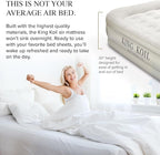 King Koil Luxury Air Mattress 20in Full Size Beige with Built-in Pump for Home, Camping & Guests-Inflatable Airbed Luxury Double High Adjustable Blow Up Mattress, Durable - Portable and Waterproof