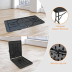 6 FT Folding Table with Carry Handle, Portable Fold-in-Half Plastic Table, Rectangle Foldable Table for Indoor/Outdoor Black