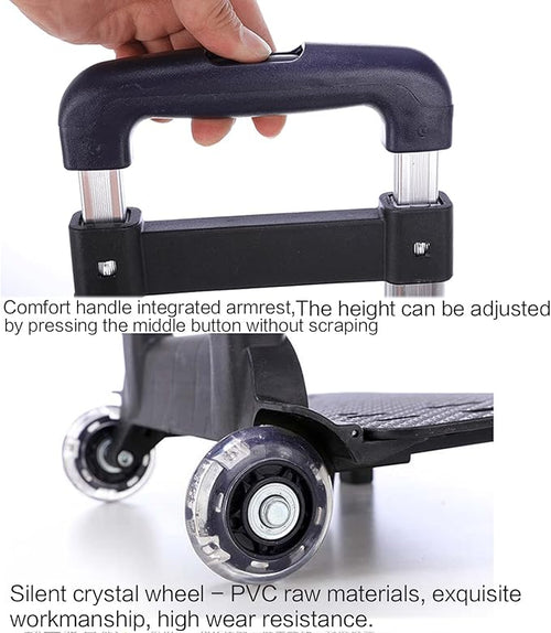 2 Backpack Trolley Aluminium Alloy Foldable Trolley Cart ' s Luggage Travel Hand Cart for Backpack Folda